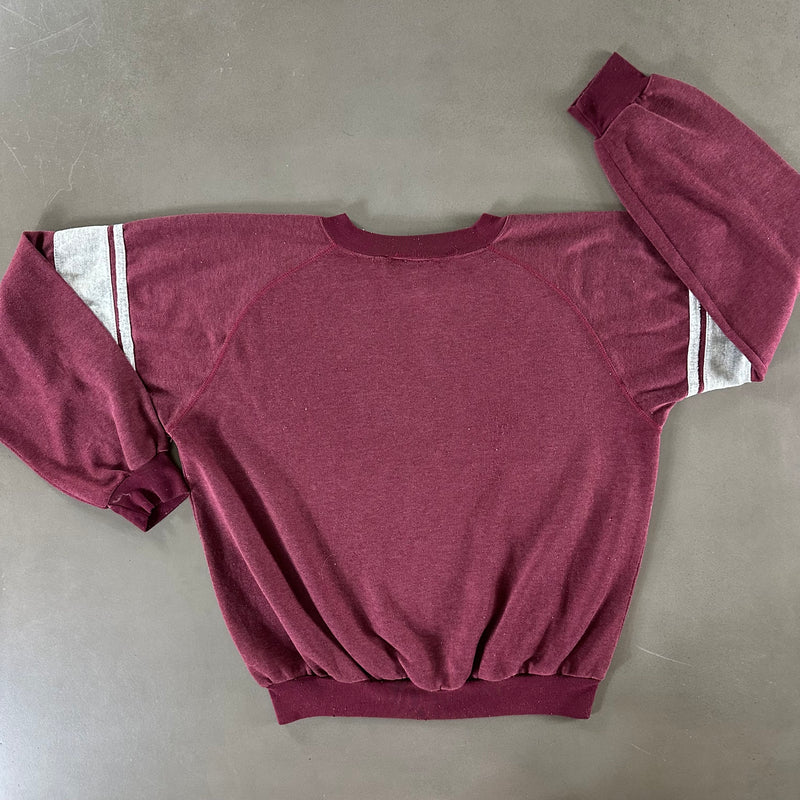 Vintage 1980s Distressed Oxblood Sweatshirt size Large