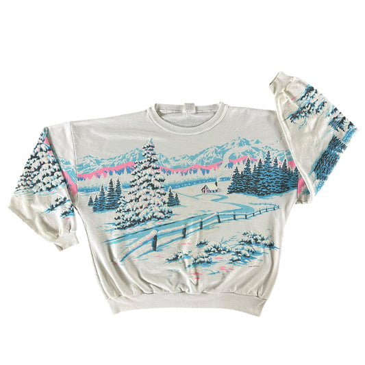 Vintage 1990s All Over Snow Sweatshirt size OSFA