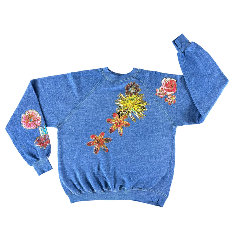 Vintage 1990s Flower Sweatshirt size Large