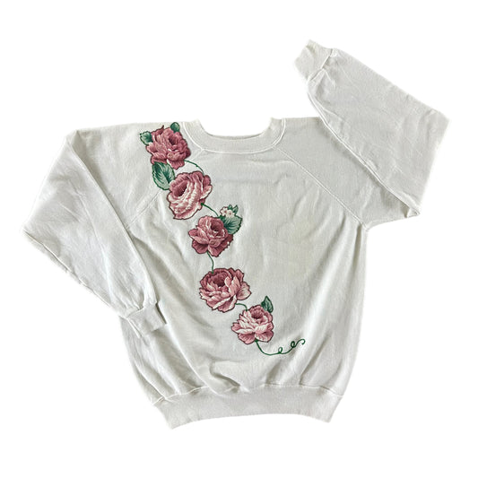 Vintage 1990s Roses Sweatshirt size Large