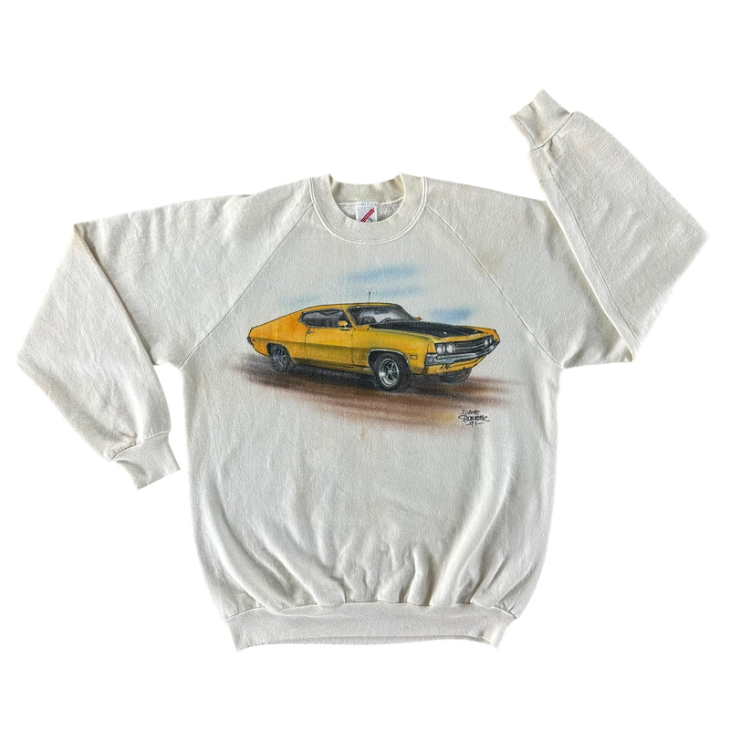 Vintage 1990s Stained Car Sweatshirt size XL