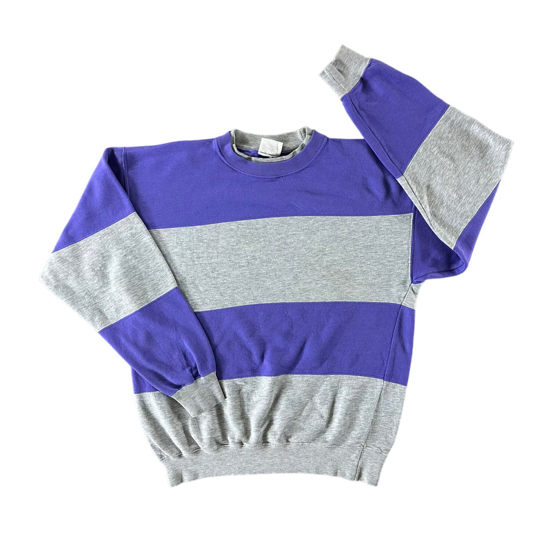 Vintage 1990s Purple Striped Sweatshirt size Medium