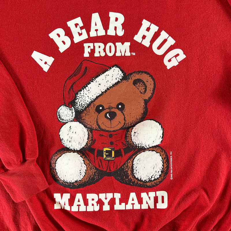 Vintage 1994 A Bear Hug from Maryland Sweatshirt size XL