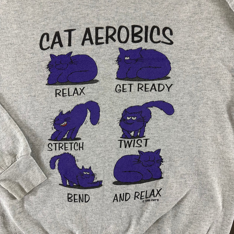 Vintage 1990s Cat Aerobics Sweatshirt size Large