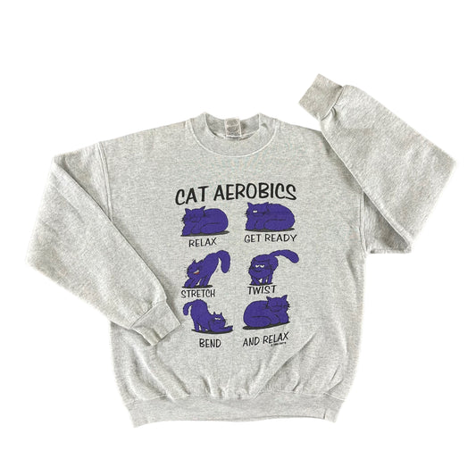 Vintage 1990s Cat Aerobics Sweatshirt size Large