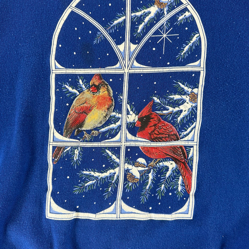 Vintage 1980s Winter Bird Sweatshirt size Large